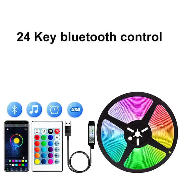 1 rulle LED-strip 15m rullar ultralång musiksynkronisering, appstyrning med fjärrkontroll, RGB-tejp för sovrum [Energiklass A++] – FF- 15m Z-FD-FF-L-41547