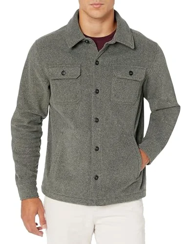 Amazon Essentials långärmad polar fleece skjorta jacka jacka, mörkgrå ljung, X Small 195111103747