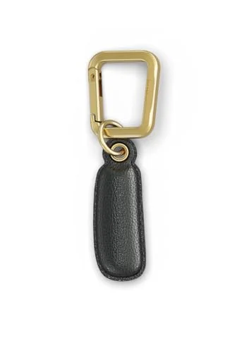 UNTAGS charm bokstav I material med lädereffekt inklusive gyllene metallspänne svart 8018080442926