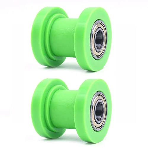 ANCLLO 2 st universell remskiva spännare kedjeroller, 10 mm kedjerullare reglage guide tunga lager hjulguide för motorcykel pit dirt mini cykel Atv (grön) 724751173898