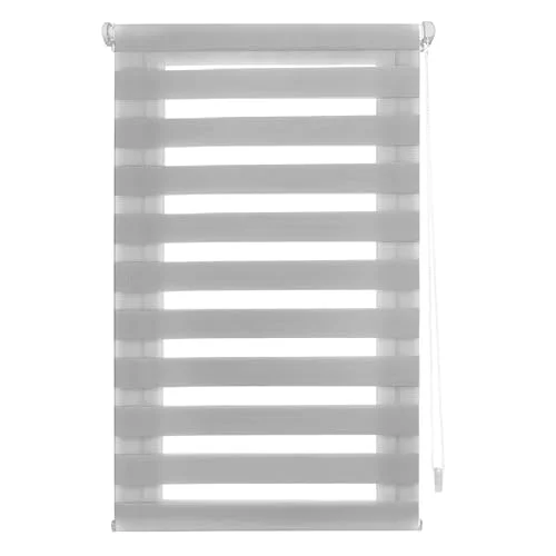INTERBLIND rullgardin för natt och dag utan verktyg EasyFix storlek 140 x 130 cm bredd höjd borrstorlek tyg 137 125 persienn grå 8434363572164