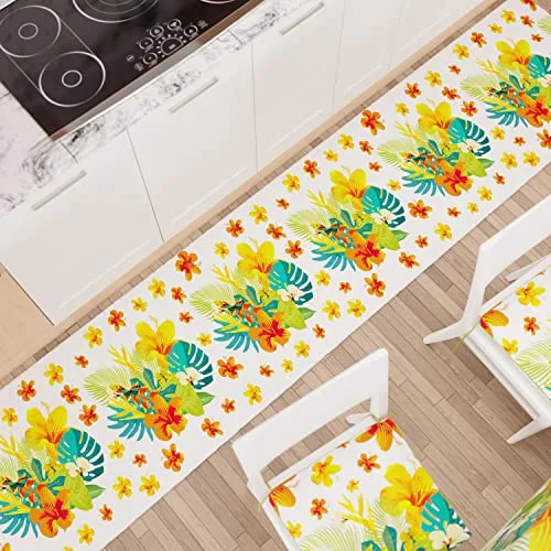 PETTI Artigiani Italienska Matta Kök Gångbräda Halkfri och tvättbar 52 x 440 cm Tropical Design 03 100% Made in Italy 8056992312463