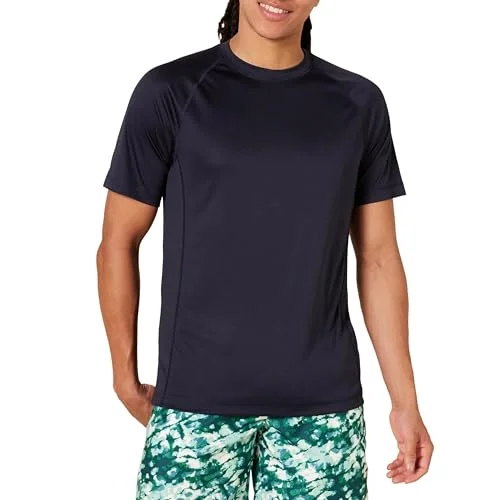 Amazon Essentials Men's Kortärmad badtröja snabbtorkande SPF 50, Mörk marinblå, XL 195111474250