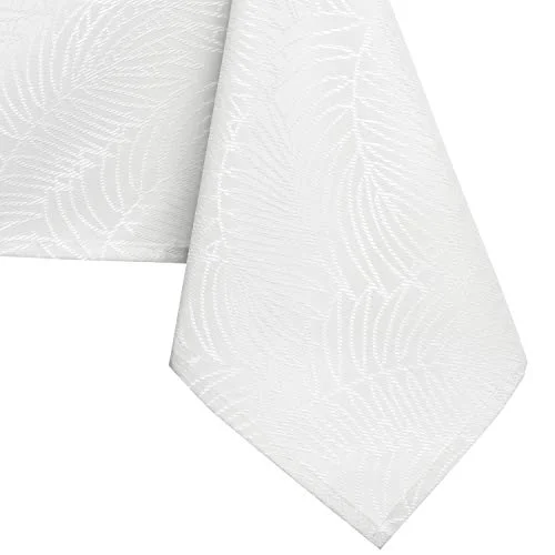 AmeliaHome bordsduk, 140 x 300 cm fläckskydd, lotuseffekt, tvättbar, vattenavvisande, ornament Gaia vit 4251525483250