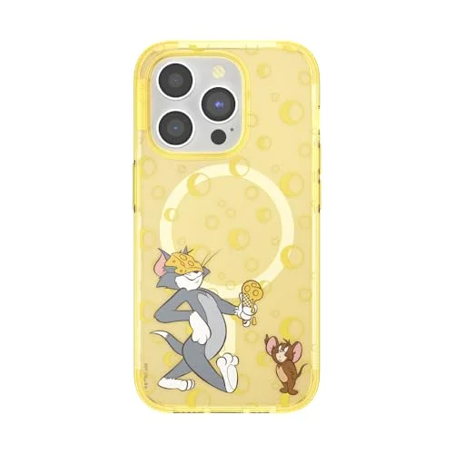 PopSockets iPhone 15 Pro fodral kompatibelt med MagSafe, telefonfodral för Pro, trådlös laddning kompatibel, endast Cheese Please 840173767290