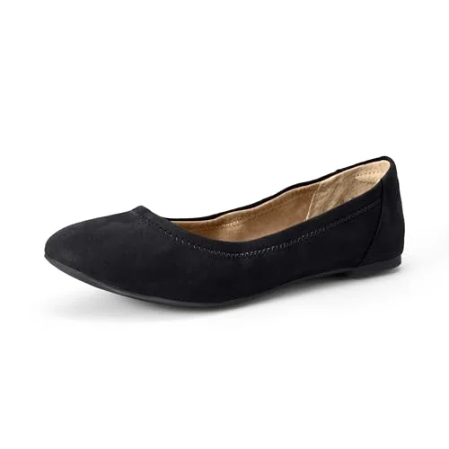 Amazon Essentials kvinnors Belice balett platt, svart Microsuede, 6 840809137602
