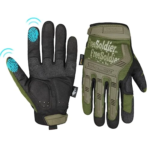 FREE SOLDIER Cykelhandskar halkfria handskar helfingerhandskar herr utomhus motorcykel klättring vandring cykling ridning arbetshandskar (grön, XL) 6925810087840