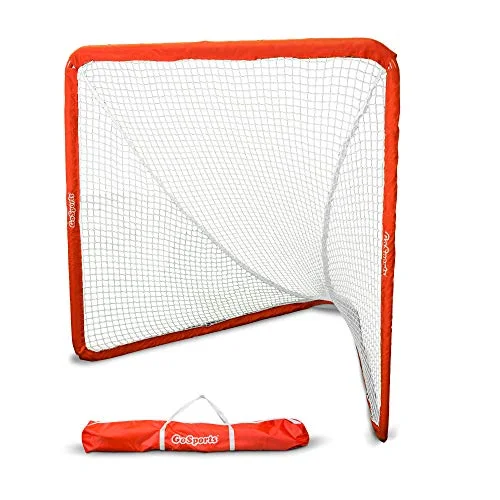GoSports Regulation 6' x lacrosse nät med stålram det enda verkligt bärbara målet, bakgårdsinställning på några minuter, röd 815898021972