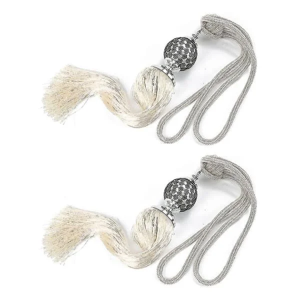 1 Par Tassel Plommon Gardinupphängningskula för Heminredning Vit 5401302031931 1 Par Tassel Plommon Gardinupphängningskula för Heminredning Vit 5401302031931
