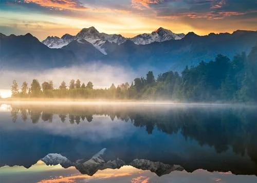 Ravensburger 12000356 Lake Matheson, Nya Zeeland pussel 1000 bitar för vuxna och barn från 14 år uppåt, naturpussel, landskapspussel 4005555003564