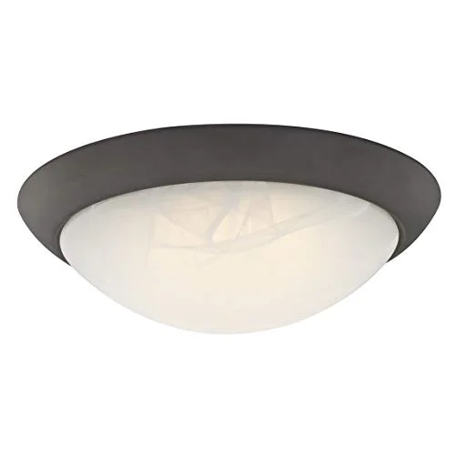 63089 28 cm dimbar LED inomhus infälld montering takarmatur, oljegnuggad bronsfinish med vit alabasterglas 4895105611536