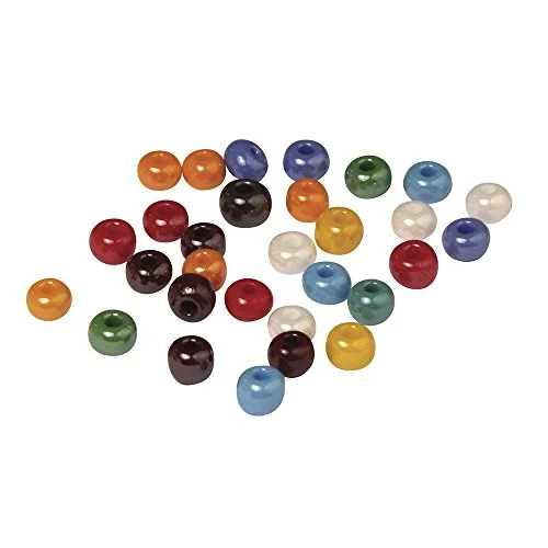 Rayher Hobby glas storhålscykel, opak, diameter 6,7 mm, burk 55 g, blandad 4006166240706