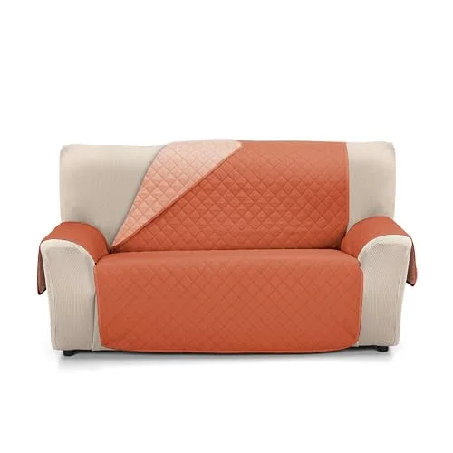 Martina Home Täcker Omvänd Vadderad Soffa Bärnsten 3 sits XL Kaka/Korall 8435701380885