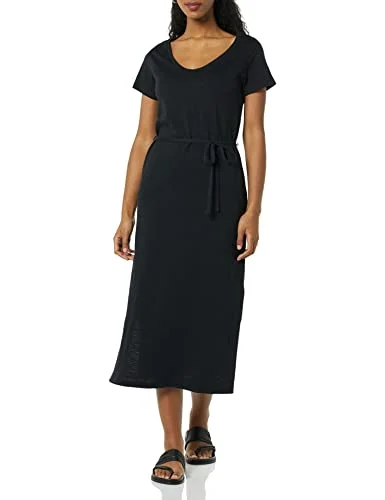Amazon Essentials dam kortärmad midi t shirt klänning, svart, X Small 196433139339