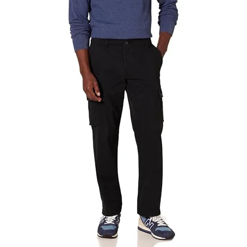 Amazon Essentials Men's Stretchiga cargobyxor med rak passform (finns i Big & Tall), Svart, 54W / 30L 196433249922