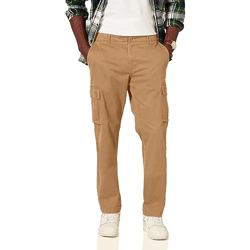 Amazon Essentials Men's Stretchiga cargobyxor med rak passform (finns i Big & Tall), Mörk kaki brun, 42W / 32L 191770915271