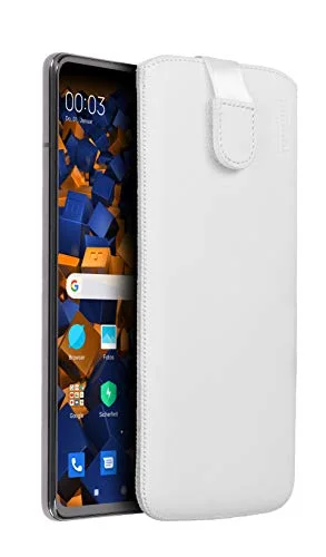 mumbi äkta läderväska kompatibel med Xiaomi Mi 9T/Mi 9T Pro skal läder väska plånbok, vit 4251657908010