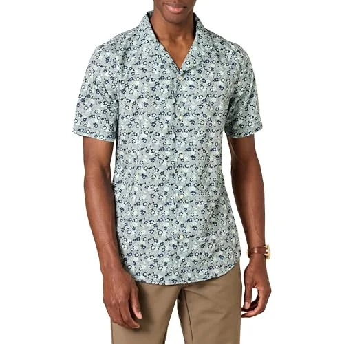 Amazon Essentials mäns Slim Fit semesterskjorta, blå blommig, Small 196433223724