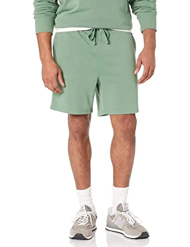 Amazon Essentials lätta franska frottéshorts för män (finns i stora och långa), salviagrön, Large 196433879778
