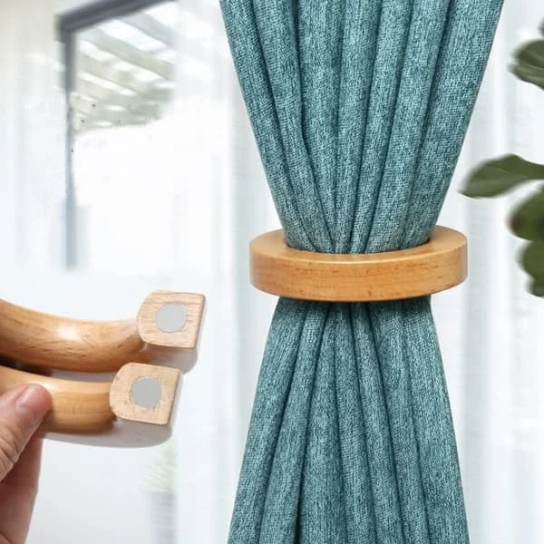 1 par naturliga trägardinbindningar, moderna klassiska magnetiska C DDJ-0057703 1 par naturliga trägardinbindningar, moderna klassiska magnetiska C DDJ-0057703