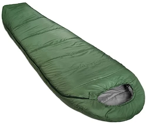 Amazon Basics sovsäck för kallt väder, camping och vandring, lättvikt, mumie sovsäck, olivgrön 840095899772