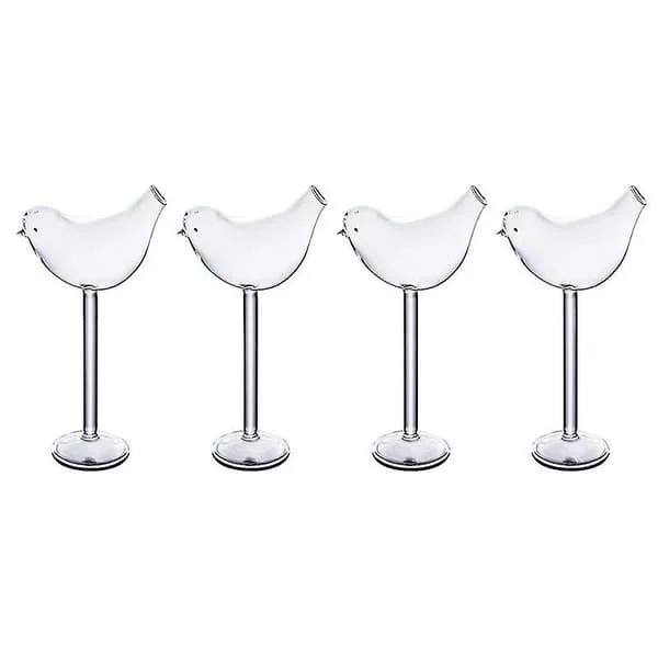 1 Set 4 st fågelformade cocktailglas vinglas bägare (transparent) CJ13053CJ 1 Set 4 st fågelformade cocktailglas vinglas bägare (transparent) CJ13053CJ