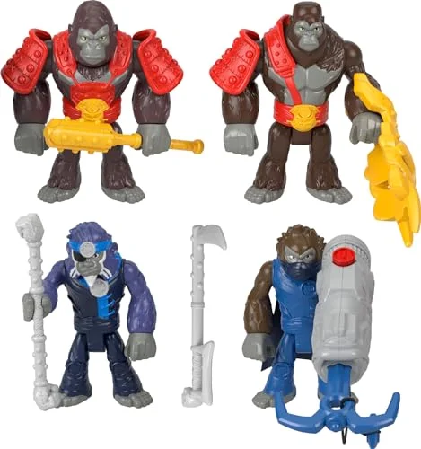 Imaginext HML57 Army leksak figurset, Boss Level Pack, 9 delar, gorilla mot apa, med tillbehör för rollspel i förskoleåldern från 3 år 194735130726