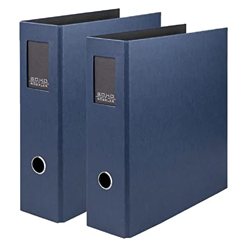Rössler 1317452909 2 S.O.H.O mapp DIN A4, stycken, med spakmekanik och ryggskylt, ryggbredd 85 mm, marinblå, 285 x 320 mm 4014970426100