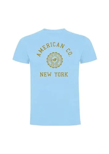AMERICAN COLLEGE USA T shirts sport andas tryckta unisex kläder barn pojkar och flickor casual modell ACTSW4 himmelsblå 10 år, turkos, �r 3666052658384