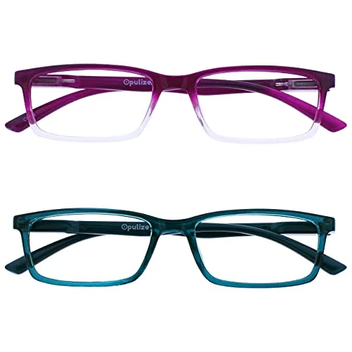 OPULIZE Se 2 pack blåljusblockerande glasögon lila turkos datorspel anti bländning unisex BB9 5Q +0,00 5055955379980