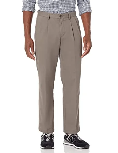 Amazon Essentials herr klassisk passform skrynkelfri veckad chinos byxa (finns i stora och långa), brungrå, 40 B x 36 L 191770054536