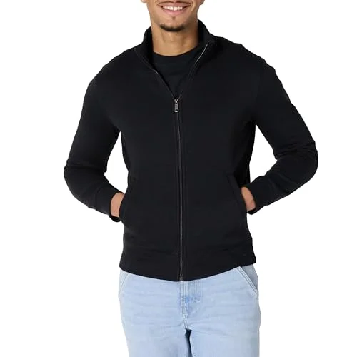 Amazon Essentials herr full zip fleece mock neck sweatshirt, svart, small 193548689957
