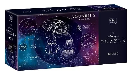 Interdruk Puzzle 250 Zodiac PUZ250ZS11A Pussel, 11 Vattumannen, 48 x 33 cm 5902277341976