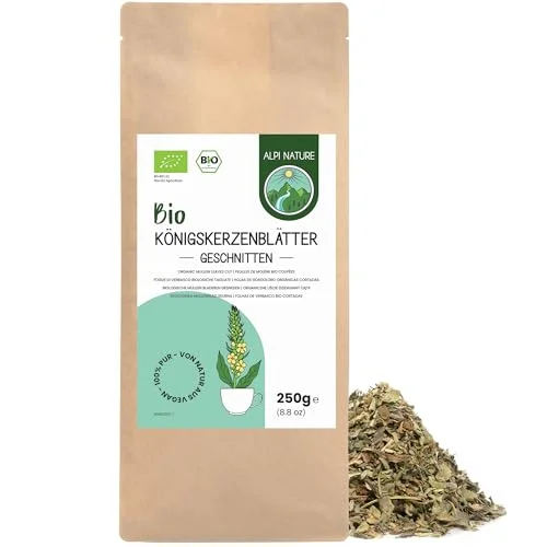 Alpi Nature mulleinblad EKOLOGISKA 250g från Nature, Mullein, ekologisk mulleinväxt torkad och skuren, löst te, för beredning av mulleinte örtte 4262359965720