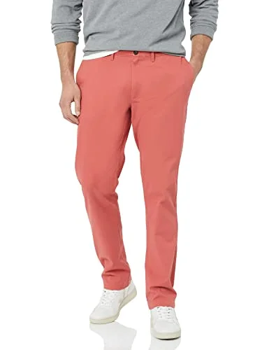 Amazon Essentials herr Skinny Fit Casual Stretch Chino byxa, tvättad röd, 35 B x 32 L 196433109363
