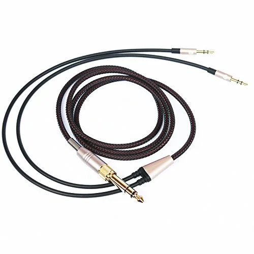 ABLET Ersättningskabel kompatibel med Hifiman Sundara, Arya, Ananda, HE4XX, HE 400i (dubbel 3,5 mm anslutningsversion) hörlurar mm/6,35 till dubbel anslutningsuttag hankabel 1,2 m/4 fot 734830979341