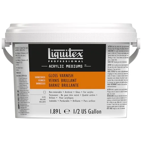 Liquitex 5345 professionell akrylglanslack, arkivkvalitet, gulnar inte, torkar klart 1,89 l flaska 887452061984