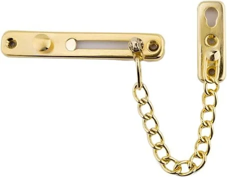 1-pack (guld) Dörrkedjelås, Säkerhetskedja i rostfritt stål Gua FD-L10-5468