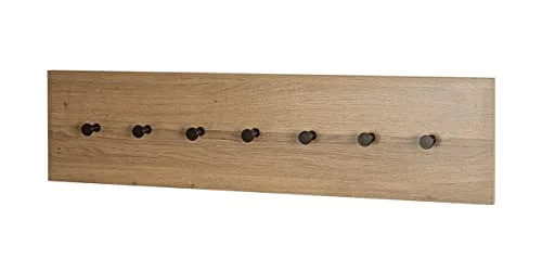 HAKU Möbel Väggklädhängare ek, svart, MDF, metall Storlek: B 80 cm x H 20 D 5 cm, Stil: Modern 4001070371461