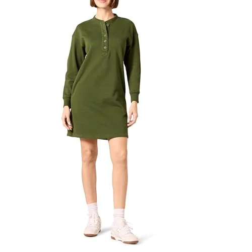 Amazon Essentials stickad Henley sweatshirt för kvinnor (finns i plusstorlek), mörk oliv, Large 196433796181