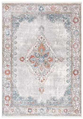 Safavieh Samtida Matta – Shivan-kollektion – Kort Lugg – Ljusblå – 122 × 183 cm 889048869387