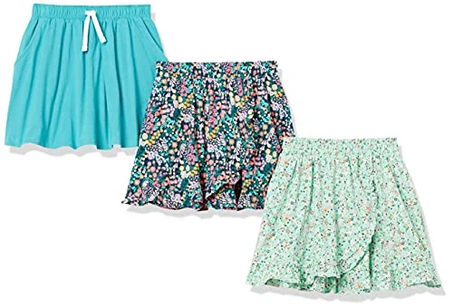 Amazon Essentials stickade shorts för flickor, 3 pack, Blå (Teal blå), 11 12 år 195111277790