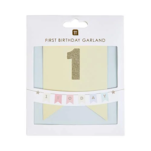 Talking Tables Bday We Heart Birthdays One Today Garland, papper, pastellfärger 5052715100846
