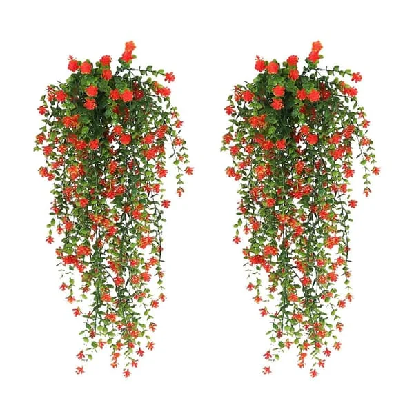 1/2 st Hängande Konstgjord Blomranka UV-beständig Faux Hängande Blommor Växter Plastmurgröna Hem Bröllop Inomhus Utomhus Trädgård Gård Dekoration Foto 2pcs F2-2605FQ2-00024 1/2 st Hängande Konstgjord Blomranka UV-beständig Faux Hängande Blommor Växter Plastmurgröna Hem Bröllop Inomhus Utomhus Trädgård Gård Dekoration Foto 2pcs F2-2605FQ2-00024