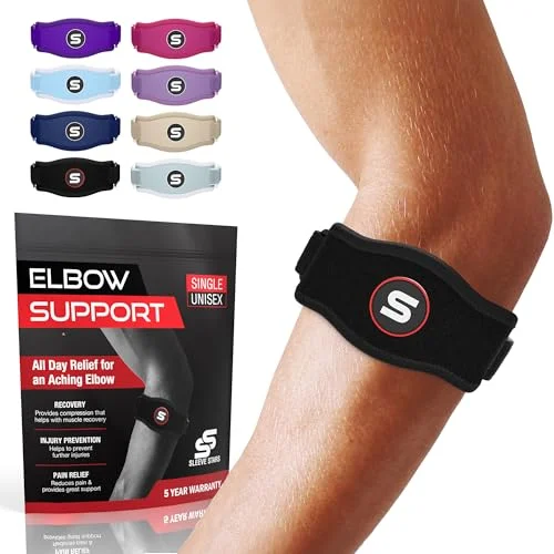 Armbågsstöd för effektiv behandling av Tennisarmbåge, Tendinit, Golfarmbåge Tennisarmbågsband Män & Kvinnor, Onesize 645380992554