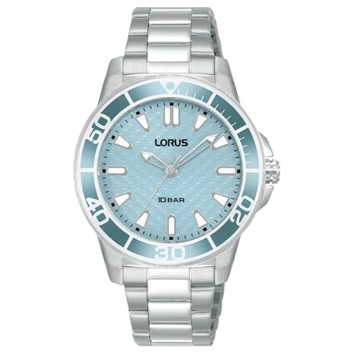 Lorus Dam analog kvartsklocka med metallarmband RG251VX9, Silverblå 4894138357206