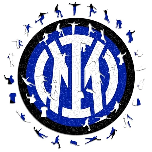 Iconic Puzzles, Inter logotyp, officiell produkt, träpussel för vuxna och barn, 100% hållbart trä, storlek L, 500 stycken 806812092086