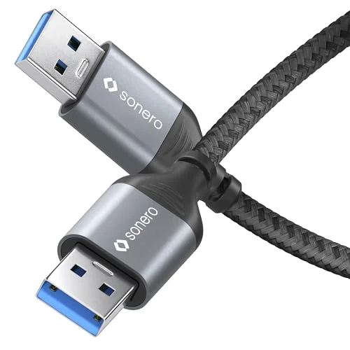 Sonero® USB A till datakabel, anslutningskabel, kabel typ A, 3.0, 5 GB/s, rymdgrå/svart, 3,00 m 4251364738573