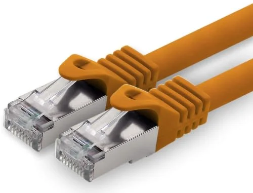 3,0 m orange 1 stycke CAT.7 nätverkskabel patchkabel SFTP PIMF LSZH Gigabit Lan kabel 10Gb s cat7 raw med RJ45 kontakt Cat6a kompatibel CAT5 CAT6 cat8 4251073604947