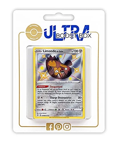Limonde de Galar SV088 Shiny Chromatic Ultraboost X svärd och sköld 4.5 strålande öden set med 10 franska Pokémon kort 3701425289045
